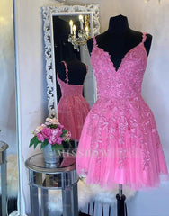 Vintage Short A-line Spaghetti Straps Sleeveless Appliques Tulle Satin Homecoming Dress