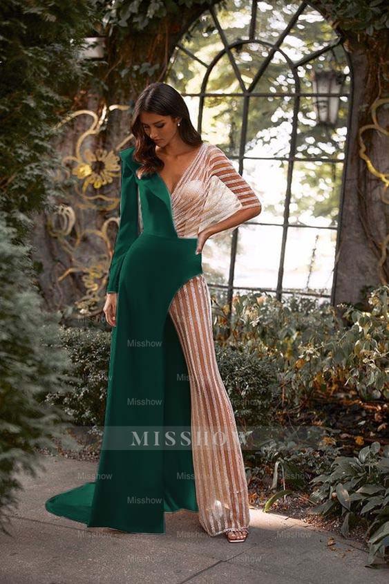 White Asymmetric V-Neck Jumpsuit Distinctive Women's Party Jump Suit