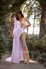 White Asymmetric V-Neck Jumpsuit Distinctive Women's Party Jump Suit