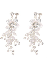 White Flower Bridal Ear Clip