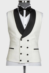 White Shawl Lapel Three-Piece Suit for Men's Wedding