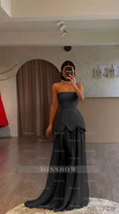 White Strapless Sleeveless Long Formal Dress With Pleated Beading