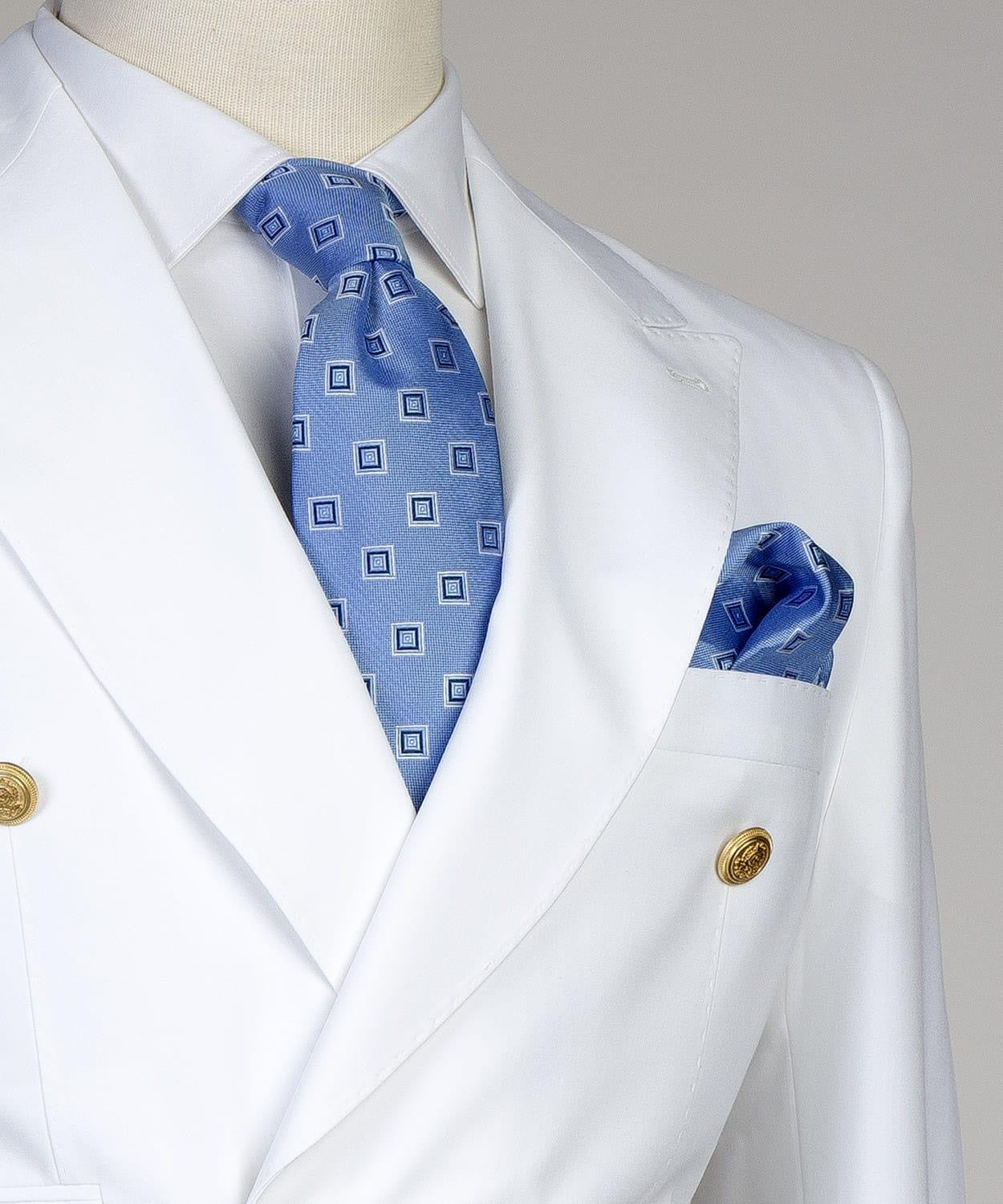 White Two-Piece Double Breasted Slim Fit Custom Men’s Suits