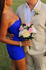 Yellow Bodycon Sweetheart Keyhole Mini Party Dress