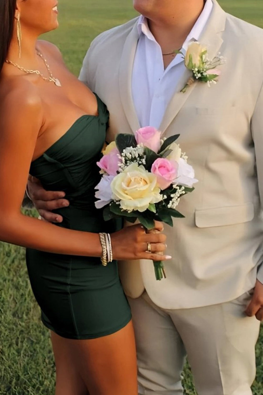 Yellow Bodycon Sweetheart Keyhole Mini Party Dress