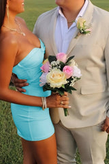 Yellow Bodycon Sweetheart Keyhole Mini Party Dress