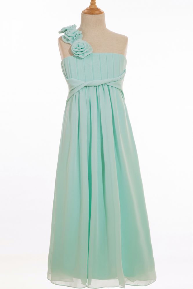 A-line Floor-length One Shoulder Chiffon Bridesmaid Dresses