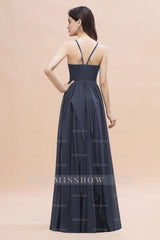 Affordable Jewel Sleeveless Stormy Chiffon Bridesmaid Dresses with Ruffles