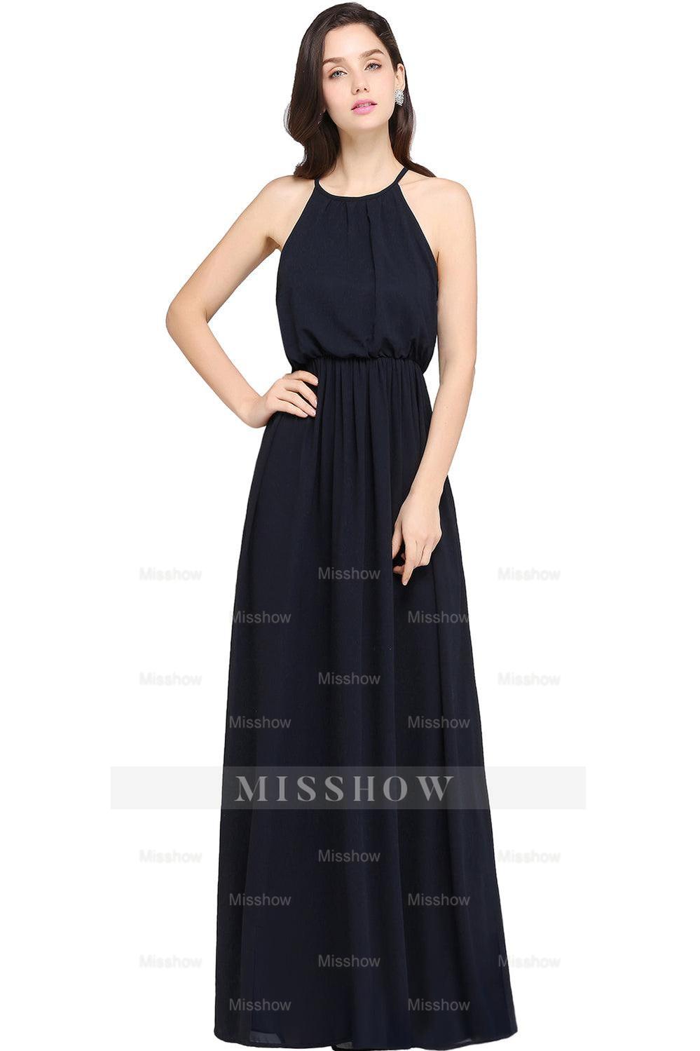 Amazing A-Line Scoop Sleeveless Chiffon Bridesmaid Dress