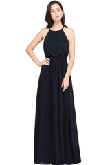 Amazing A-Line Scoop Sleeveless Chiffon Bridesmaid Dress