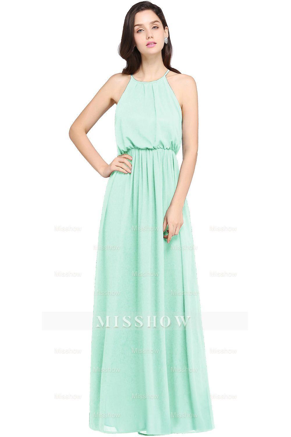 Amazing A-Line Scoop Sleeveless Chiffon Bridesmaid Dress