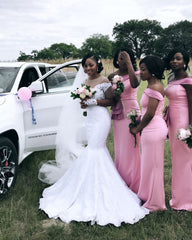 Appliques Sheer Tulle Mermaid Wedding Dress Pleated Bridal Wears