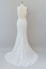 Awesome Illusion Lace Mermaid Elegant Wedding Dresses