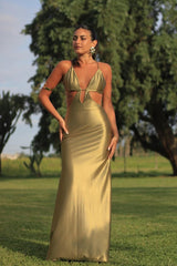 Spaghetti Strap Sleeveless Backless Mermaid Long Formal Dress