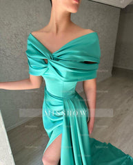 Beautiful Long A-line Off-the-shoulder Prom Dress With Slit