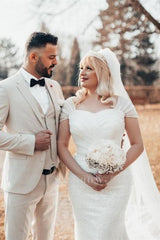 Beautiful Long Glitter Off-the-shoulder Sequined Mermaid Wedding Dress