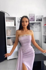 Beautiful Long Mermaid Sequined Sleeveless Prom Dress With Slit