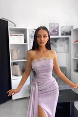 Beautiful Long Mermaid Sequined Sleeveless Prom Dress With Slit