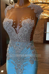 Beautiful Long Sleeveless Mermaid Prom Dress With Beading