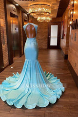 Beautiful Long Sleeveless Mermaid Prom Dress With Beading