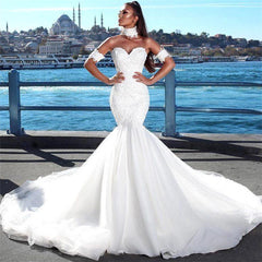 Beautiful Mermaid Sweetheart Beautiful Wedding Dress Lace Dresses for Weddings with Choker