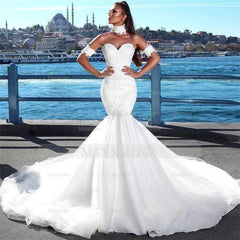 Beautiful Mermaid Sweetheart Beautiful Wedding Dress Lace Dresses for Weddings with Choker