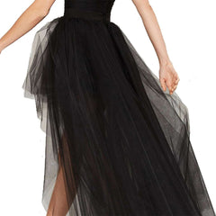 Black Women Tulle Skirt Casual Ballet Princess Skirt Long