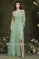 Bridesmaid Dresses Side Split Long Chiffon