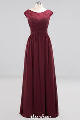 Cap Sleeves Aline Evening Maxi Dress Chiffon Tulle Wedding Party Dress