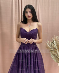 charming a-line strapless sleeveless sequined satin prom dress