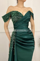 Charming Long Satin Sweetheart Portrait Prom Dresses With Ruched