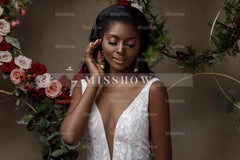 Charming Portrait Sleeveless Lace Mermaid Wedding Dress