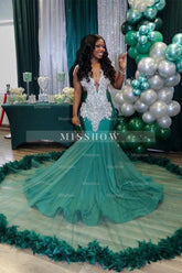 Charming V-neck Sleeveless Mermaid Prom Dress