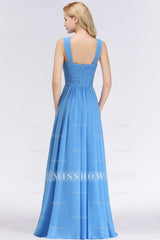 Chic Crisscross Ocean Blue Junior Bridesmaid dresses Affordable Chiffon Ruffle Maid of Honor Dresses