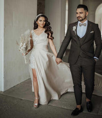 Chic Floor Length Sweetheart Sleeveless A-Line Sequined Prom Dress with Split