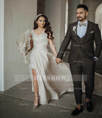 Chic Floor Length Sweetheart Sleeveless A-Line Sequined Prom Dress with Split