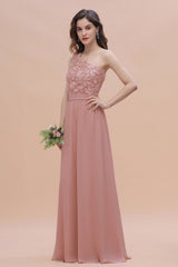Chic One Shoulder Chiffon Lace Vintage Mauve Bridesmaid Dresses On Sale
