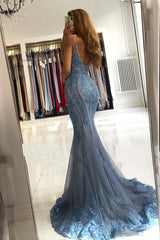 Chic V-neck Slim Mermaid Evening Gown