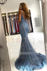 Chic V-neck Slim Mermaid Evening Gown