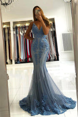 Chic V-neck Slim Mermaid Evening Gown