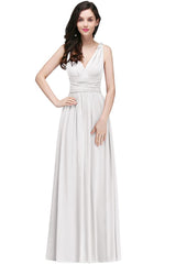 Chiffon V-Neck Floor-length A-line Evening Dresses