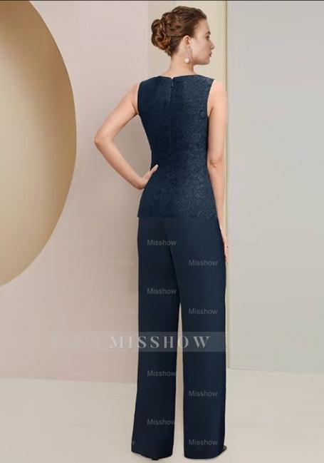 Classic jewel 3/4 length sleeves two pieces Chiffon mother dress