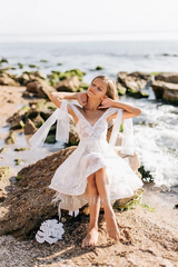 Cute Off-the-shoulder A-line Sleeveless Flower Girls Dress With Lace