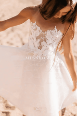 Cute White A-line Sleeveless Appliques Flower Girls Dress With Lace