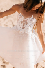 Cute White A-line Sleeveless Appliques Flower Girls Dress With Lace