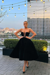 Designer Black Short A-line Sleeveless Prom Dress