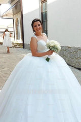 Designer Princess Long A-line Sequined Sleeveless Wedding Dresses