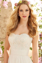 Designer Strapless A-line Long Wedding Dress