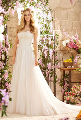 Designer Strapless A-line Long Wedding Dress