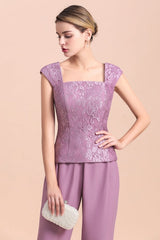 Elegant Cap-Sleeves Lace Chiffon Affordable Mother of Bride Online with Wrap